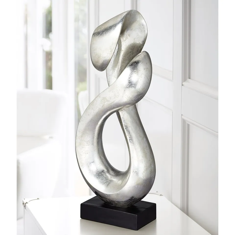 Open Infinity 24 1/2" High Silver Finish Modern Sculpture