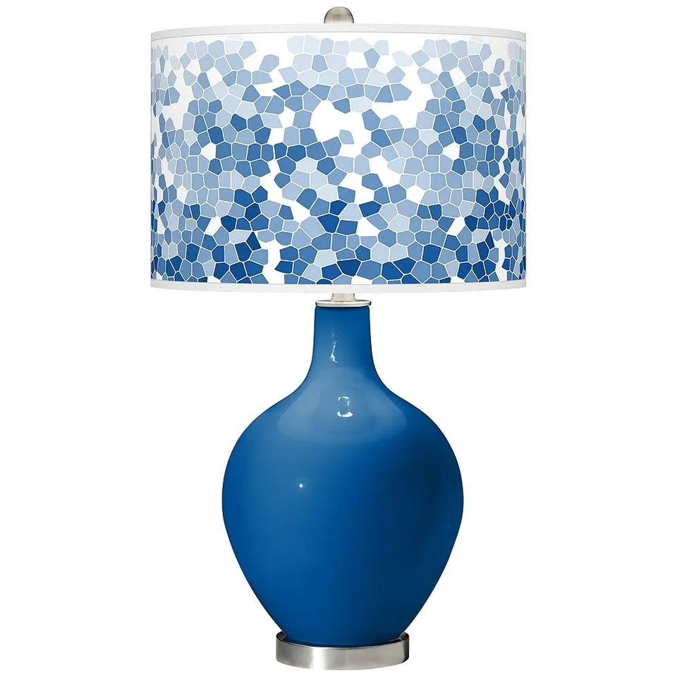 Color Plus Ovo 28 1/2" High Mosaic Shade Hyper Blue Table Lamp
