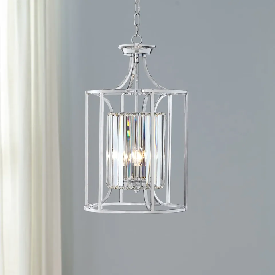 Possini Euro Soraya 13 3/4" Wide Chrome and Crystal Pendant Light