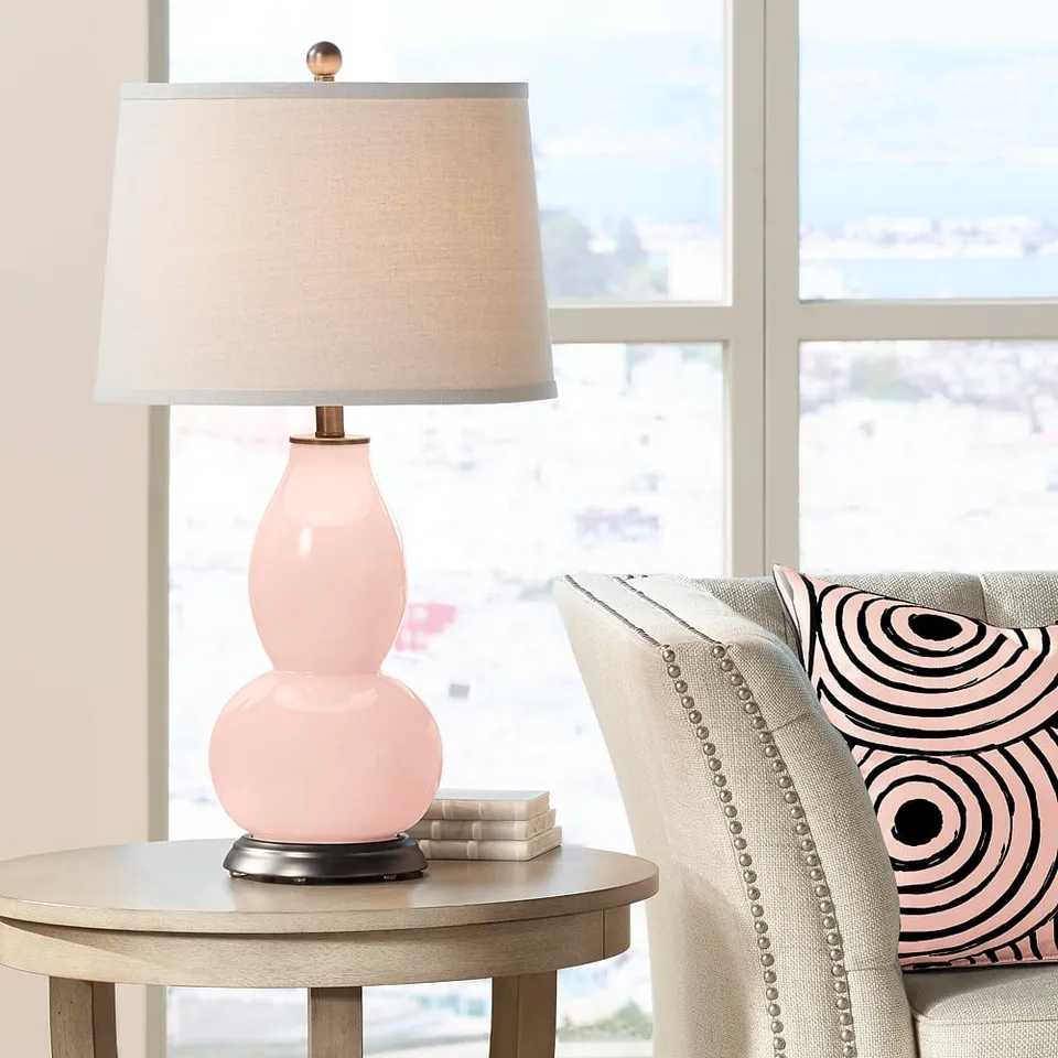Color Plus Double Gourd 28 3/4" High Rose Pink Table Lamp