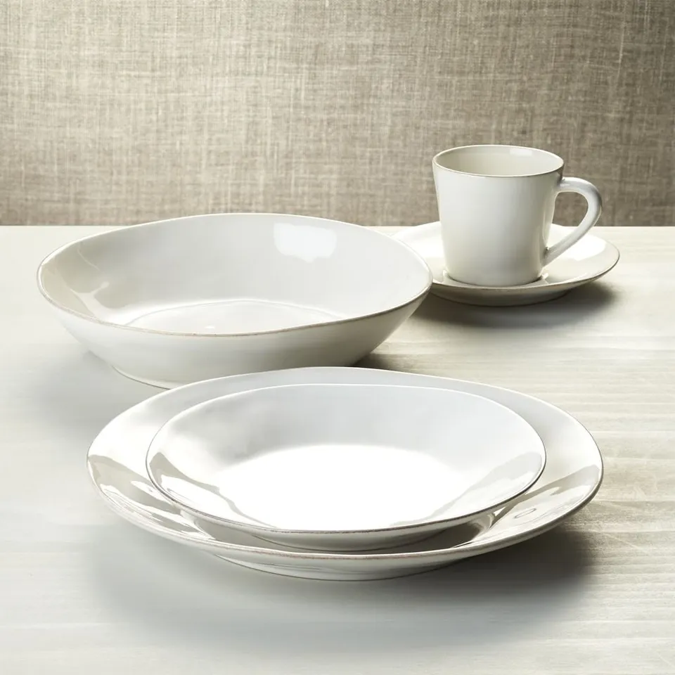 Marin White Stoneware 5-Piece Place Setting