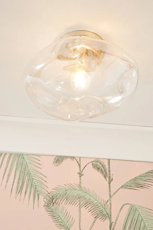 Iridescent Glass Organic Flush Mount