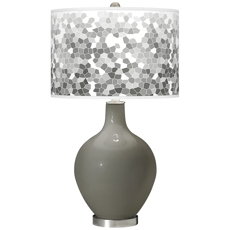 Color Plus Ovo 28 1/2" High Mosaic Shade Gauntlet Gray Table Lamp