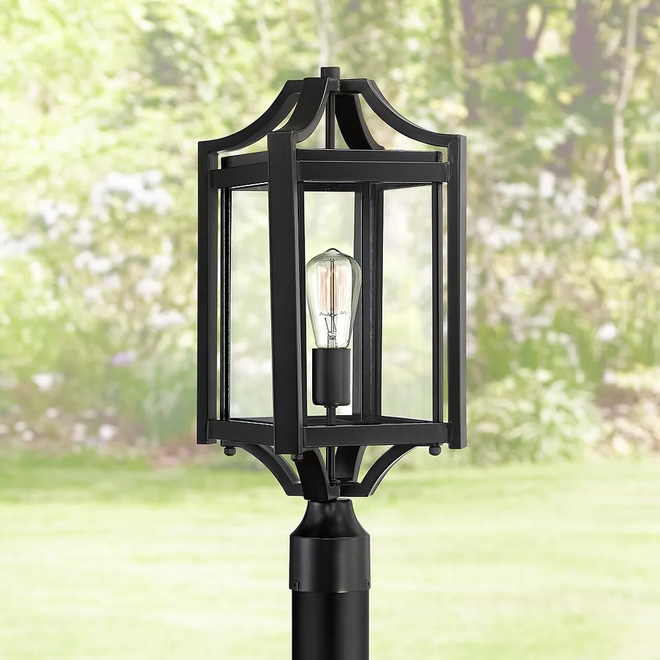 Franklin Iron Works Rockford 20 1/4" High Black Outdoor Post Light