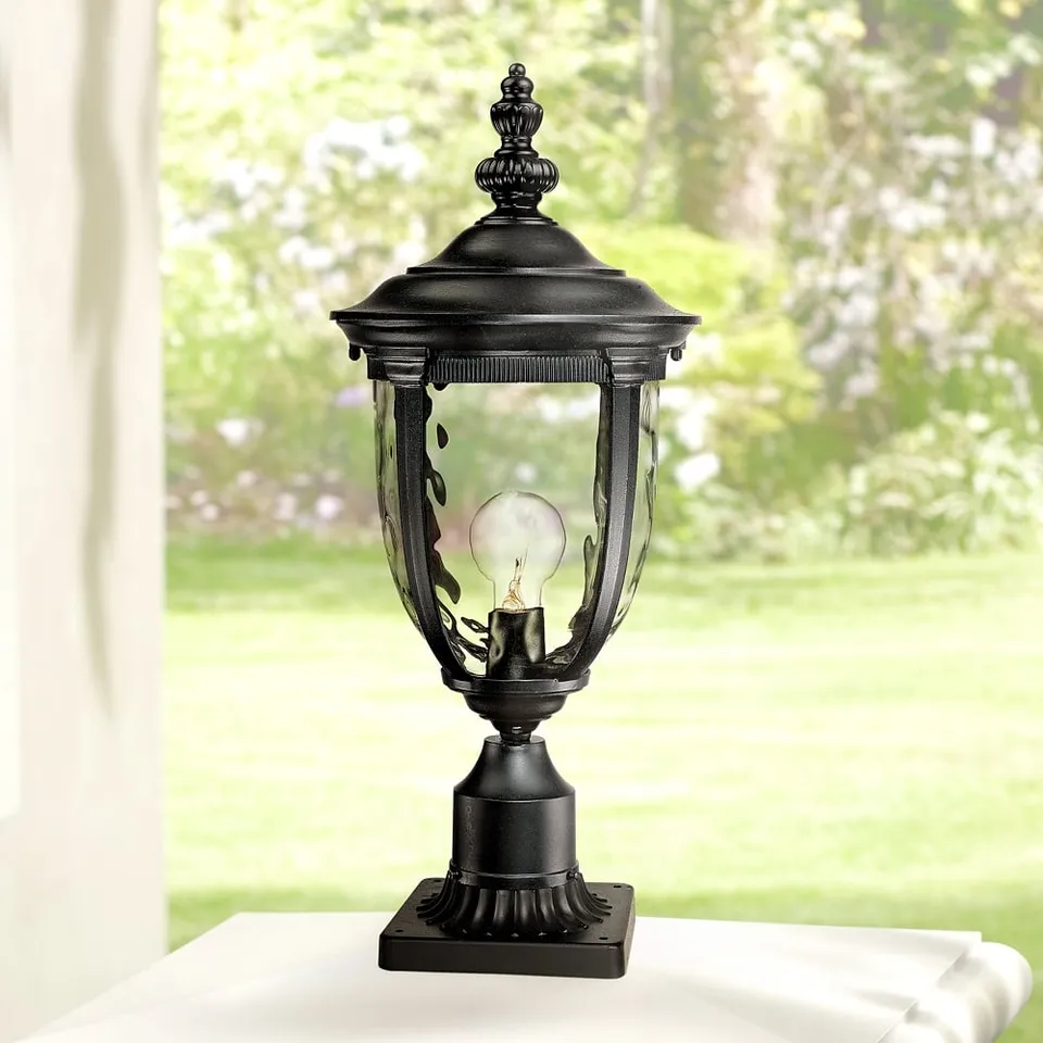 John Timberland Bellagio 21 1/4" Textured Black Outdoor Post Light