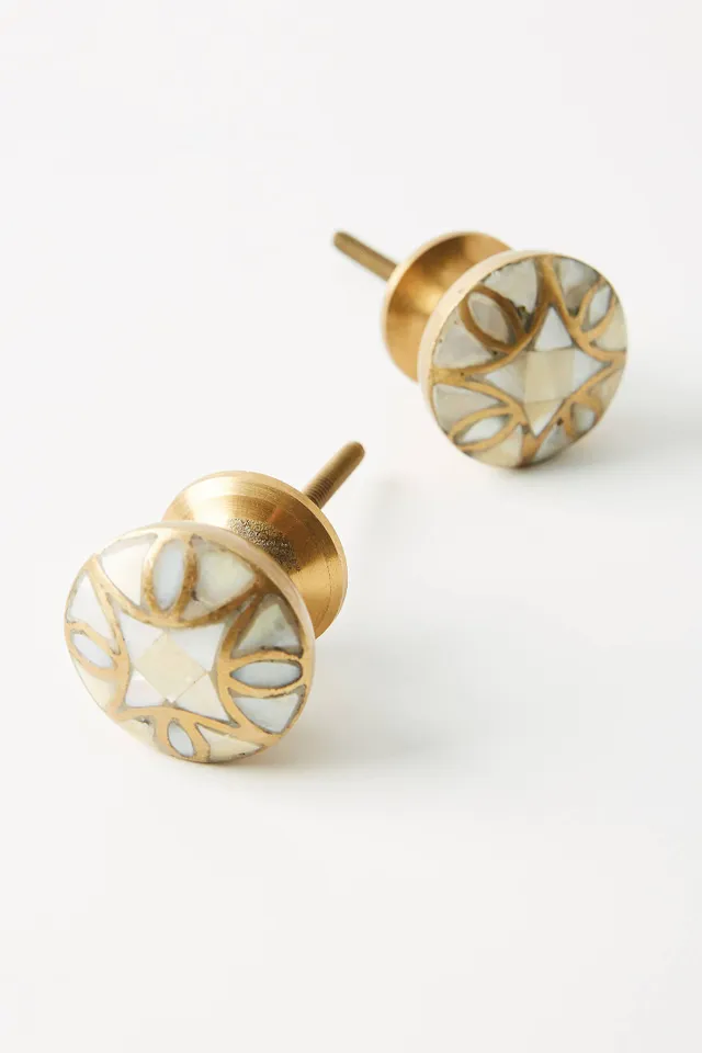 Mother-of-Pearl Knobs, Set of 2