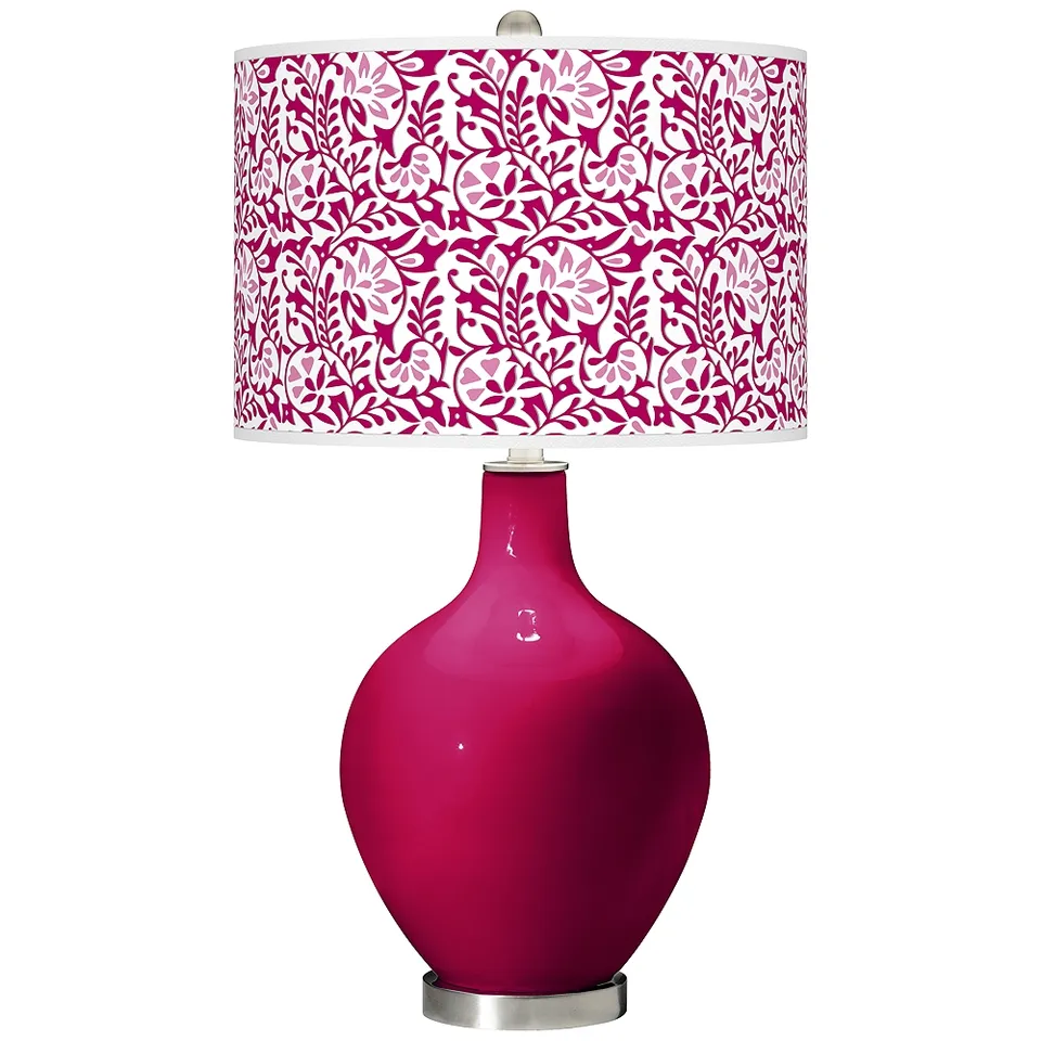 Color Plus Ovo 28 1/2" Gardenia Shade French Burgundy Red Table Lamp