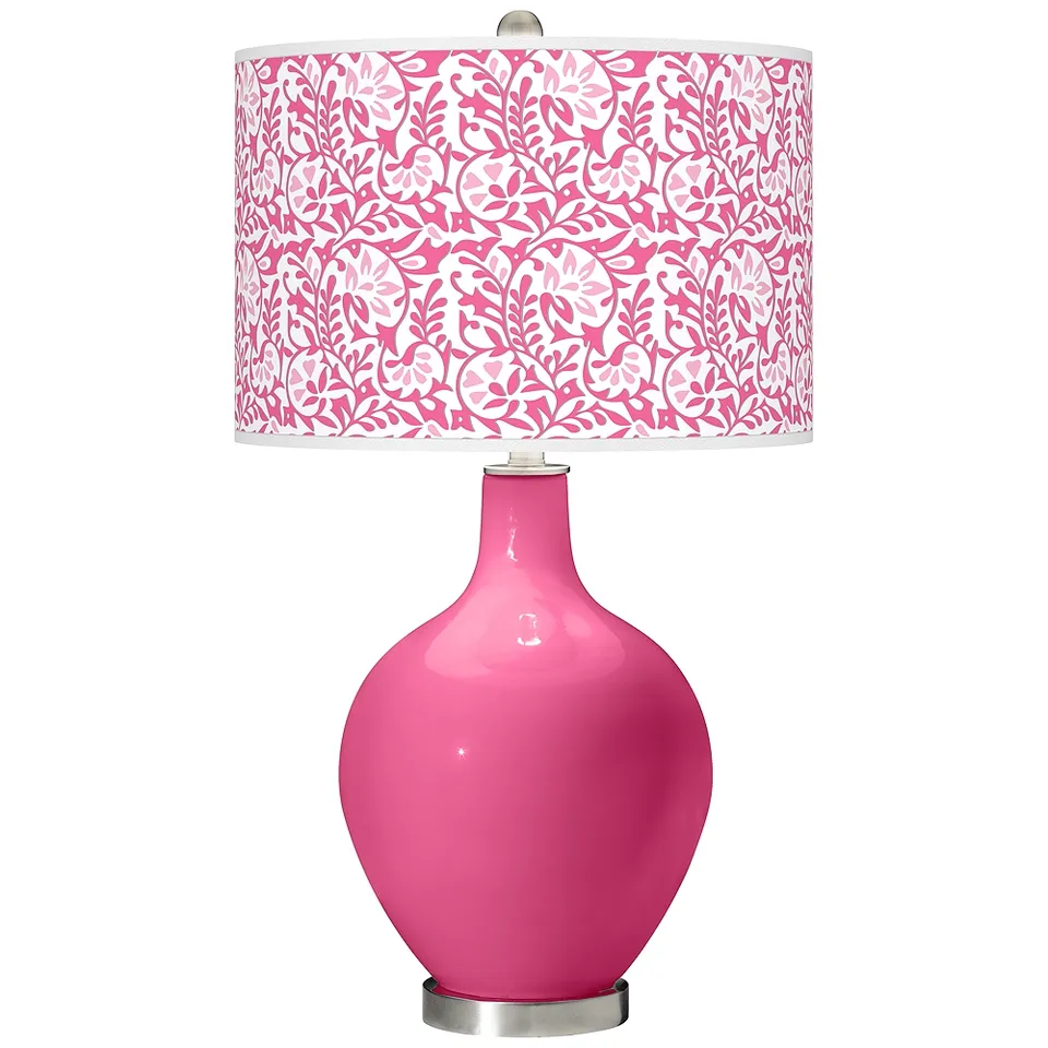 Color Plus Ovo 28 1/2" High Gardenia Shade Blossom Pink Table Lamp