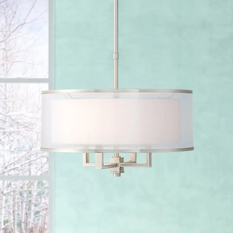 Possini Euro Glover 21" Wide Brushed Nickel 4-Light Modern Pendant