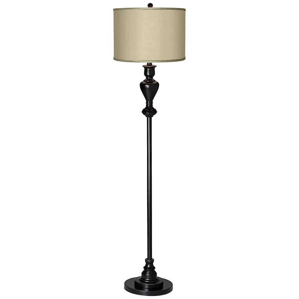 Possini Euro 58" High Sesame Shade Black Bronze Floor Lamp