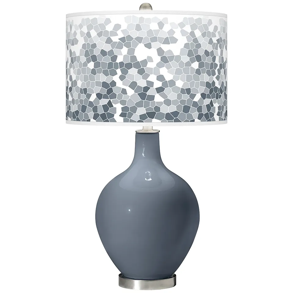 Color Plus Ovo 28 1/2" Mosaic Shade Granite Peak Gray Table Lamp