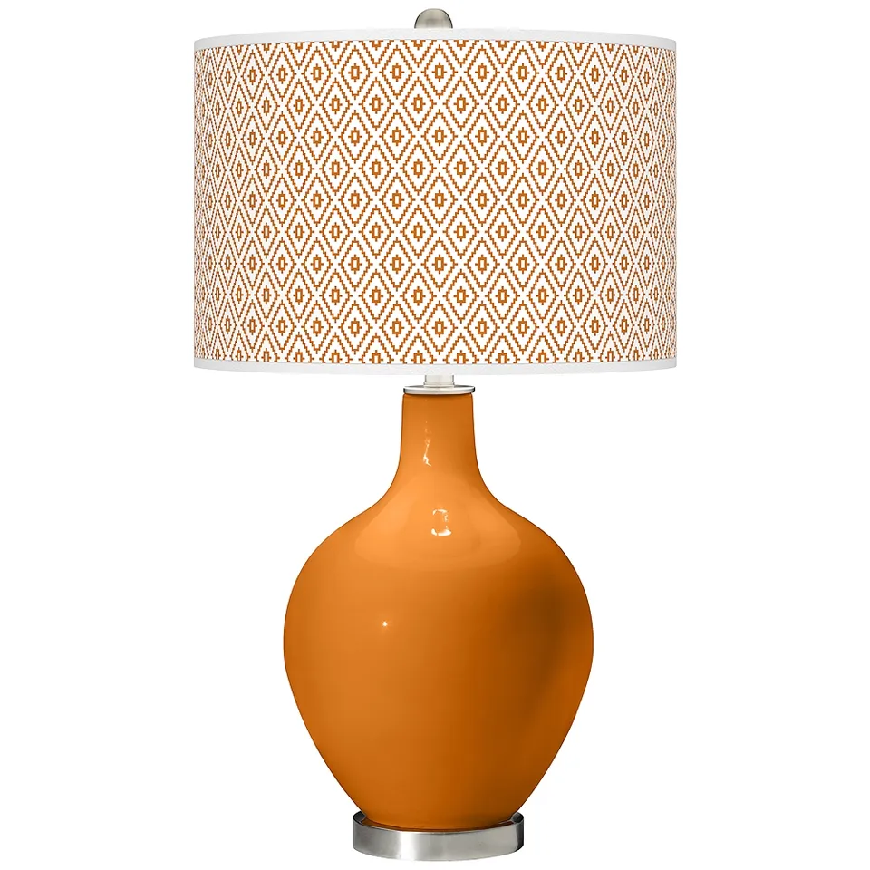 Cinnamon Spice Diamonds Ovo Table Lamp