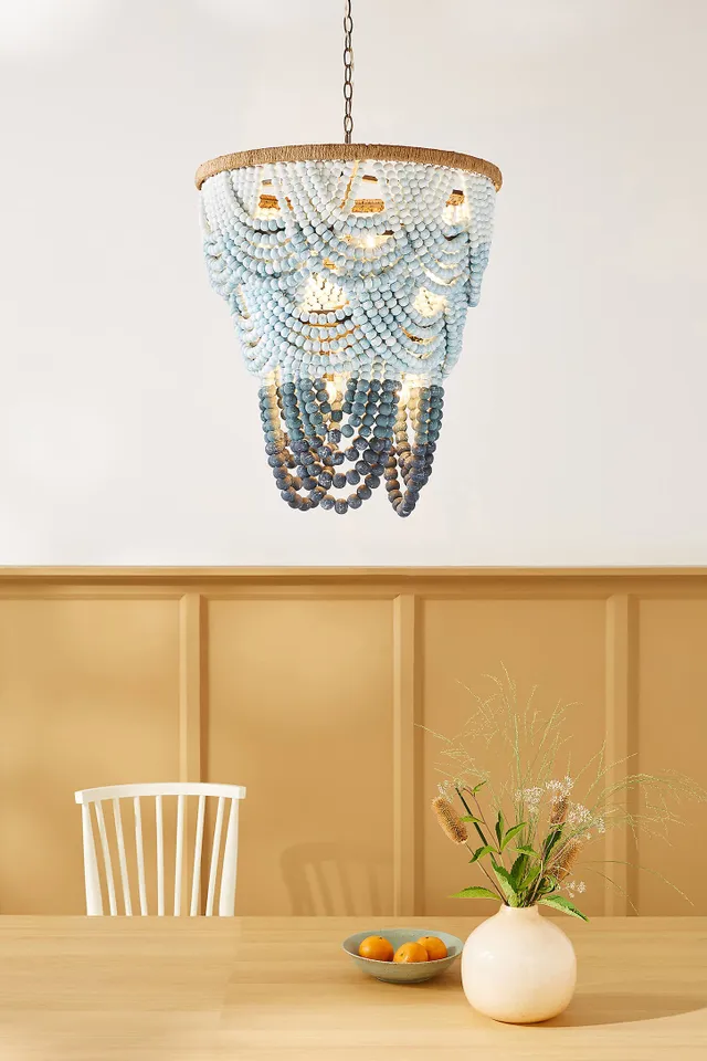 Ombré Wood Bead Chandelier