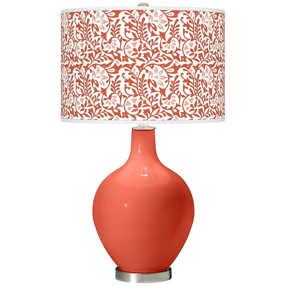 Color Plus Ovo 28 1/2" Gardenia Shade Koi Orange Table Lamp