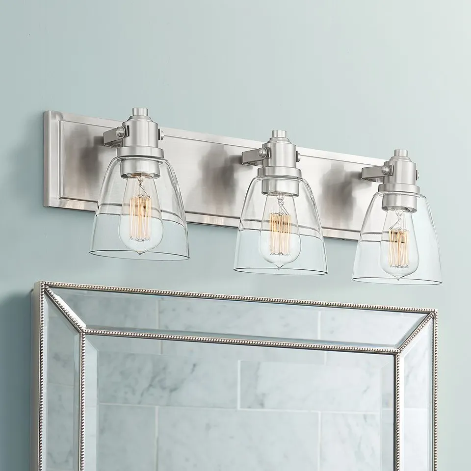 Possini Euro Osborne 24" Wide Brushed Nickel 3-Light Bath Light