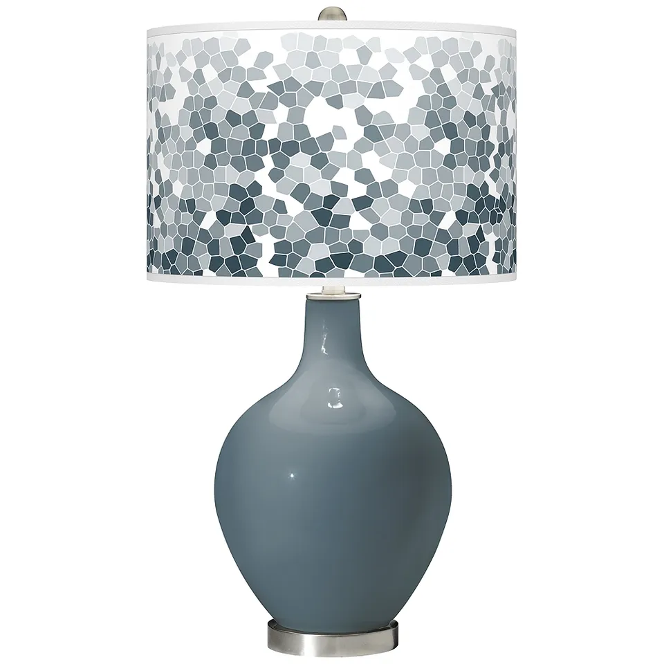 Color Plus Ovo 28 1/2" High Mosaic Shade Smoky Blue Table Lamp