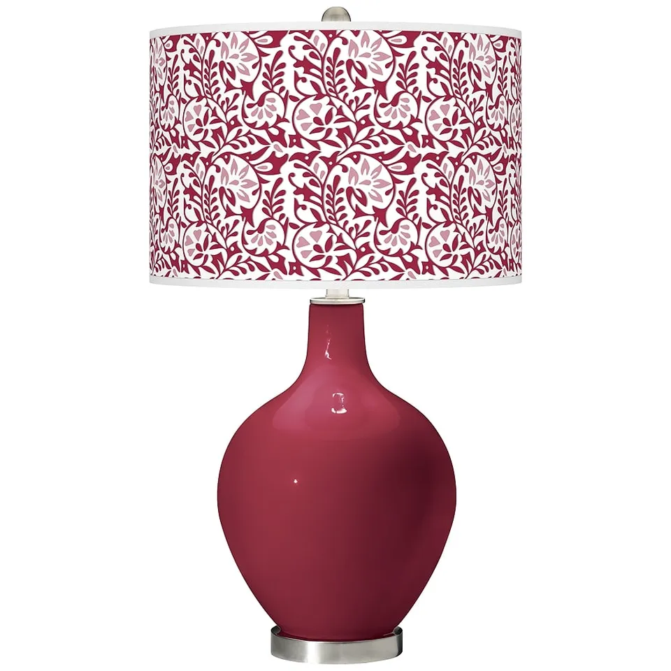 Color Plus Ovo 28 1/2" High Gardenia Shade Antique Red Table Lamp