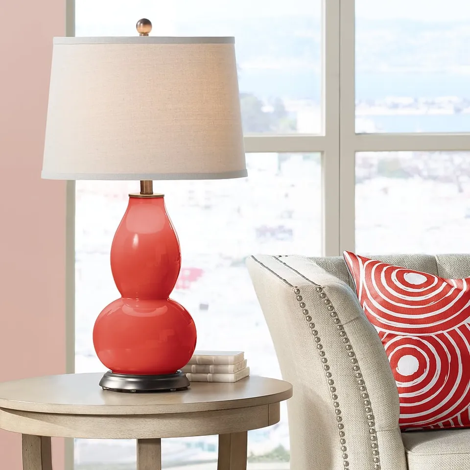 Color Plus Double Gourd 28 3/4" Cherry Tomato Red Table Lamp