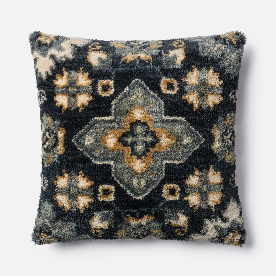 PILLOWS - BLUE / MULTI - 22" X 22" Cover w/Down
