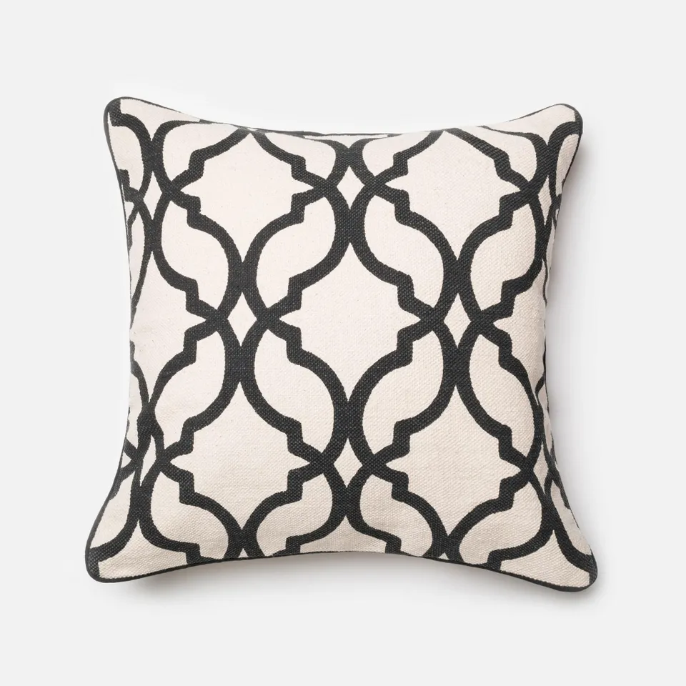 PILLOWS - IVORY / CHARCOAL - 22" X 22" Cover w/Down