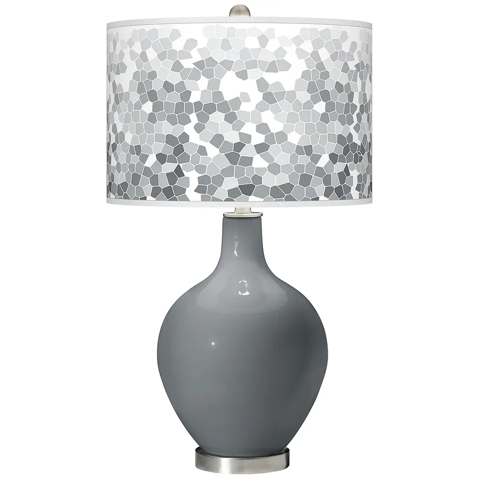 Color Plus Ovo 28 1/2" Mosaic Shade Software Gray Table Lamp