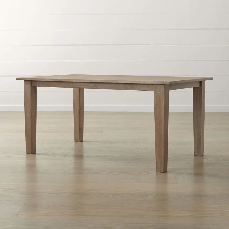Basque 65" Weathered Light Brown Solid Wood Dining Table
