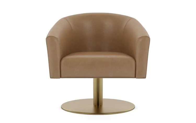 Tegan Leather Pedestal Swivel Chair