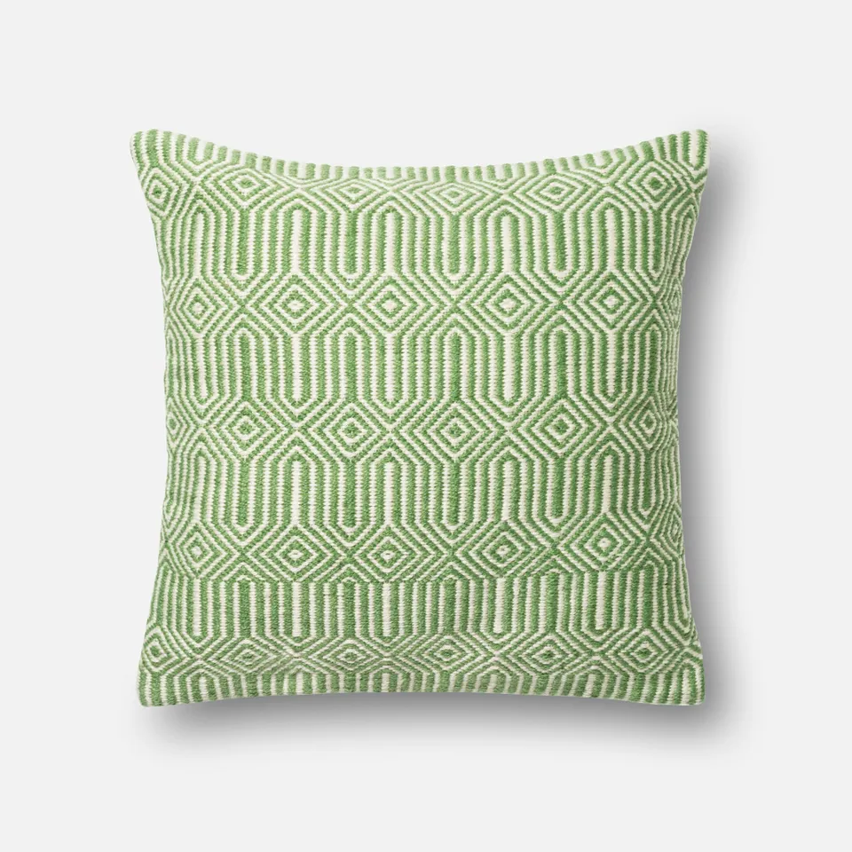 PILLOWS - GREEN / IVORY - 22" X 22" Cover Only