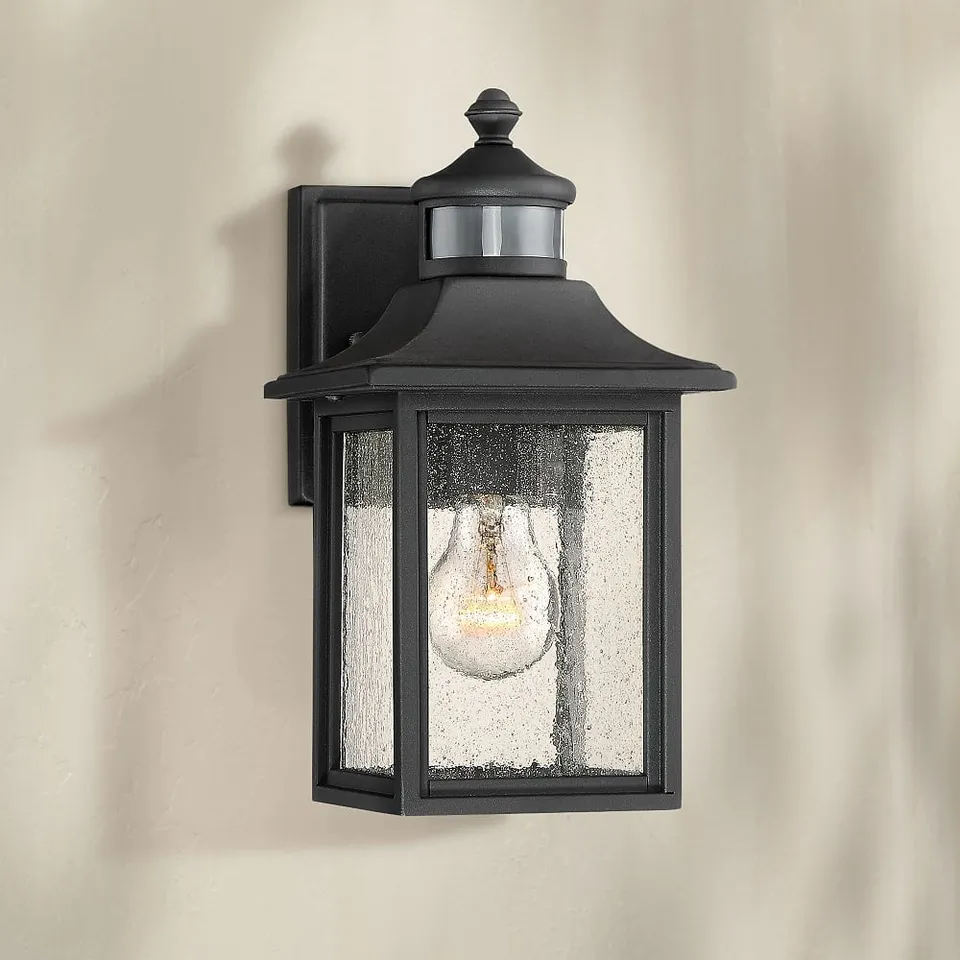 John Timberland Moray Bay Black 11 1/2" Motion Sensor Outdoor Light
