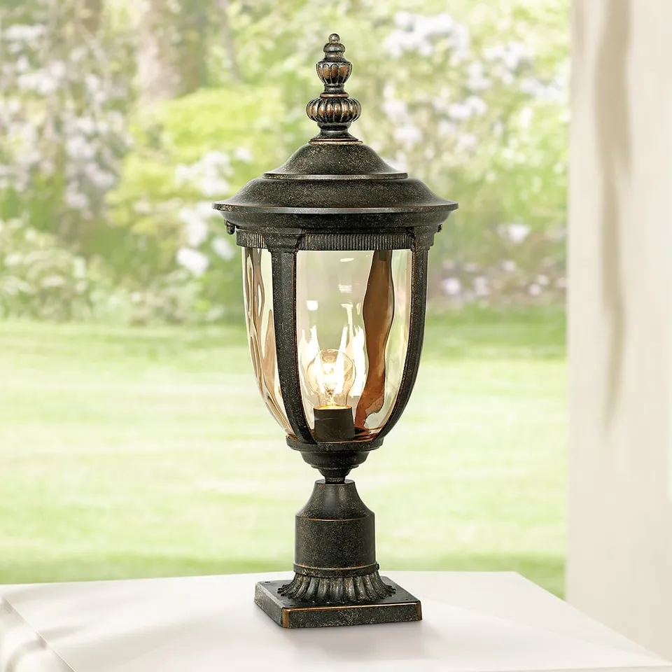 Bellagio 22 3/4" High Bronze Post Light with Pier Mount Adapter