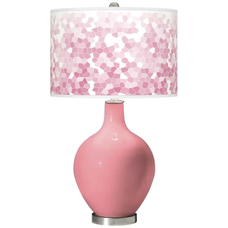 Color Plus Ovo 28 1/2" High Mosaic Shade Haute Pink Table Lamp