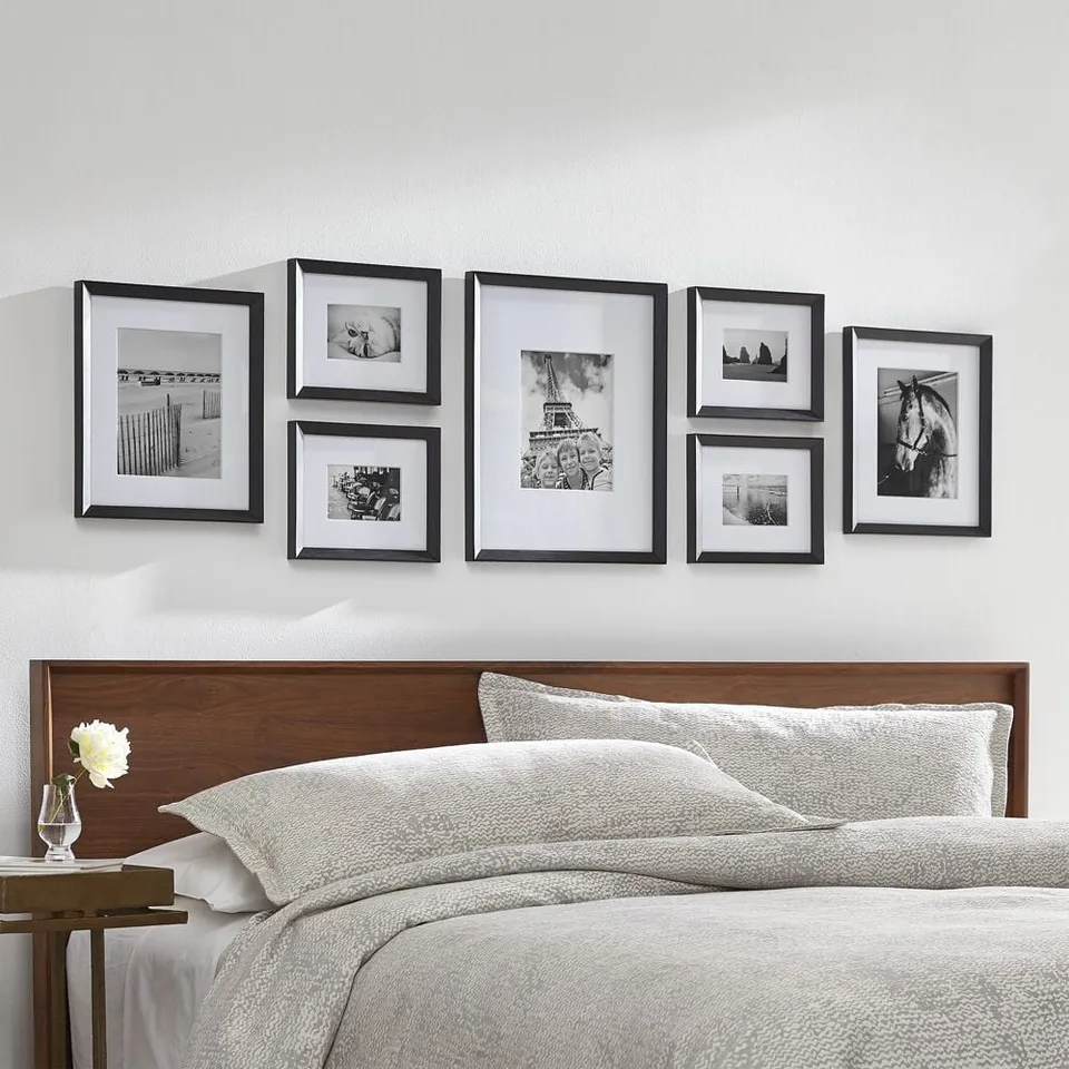 Icon Wood Black Frame Gallery, Set of 7