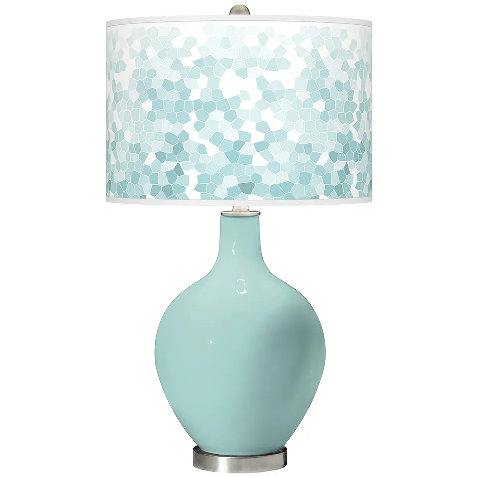 Color Plus Ovo 28 1/2" High Mosaic Shade Cay Blue Table Lamp