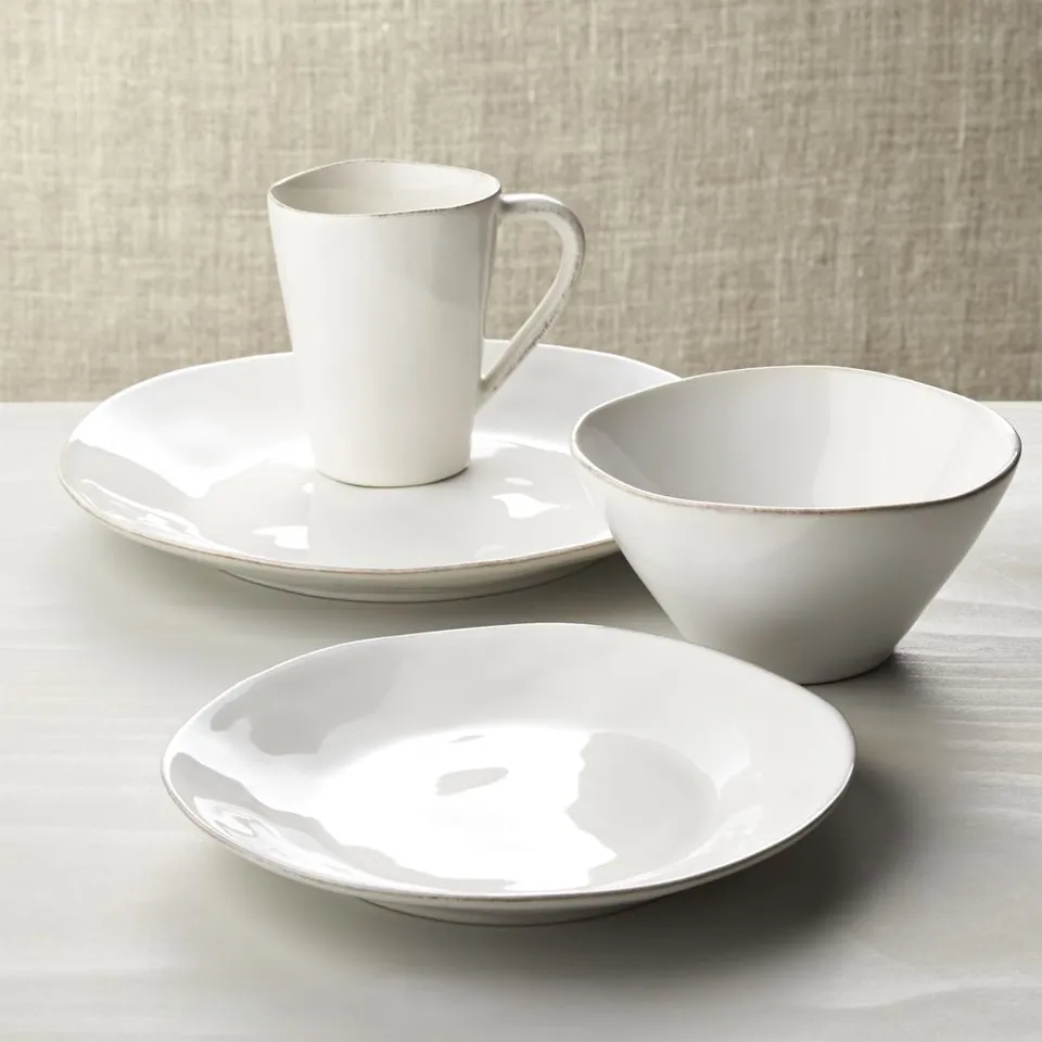 Marin White Stoneware 4-Piece Place Setting