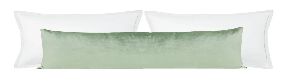 THE XL LUMBAR :: FAUX SILK VELVET // PISTACHIO - SWATCH 4" X 4"