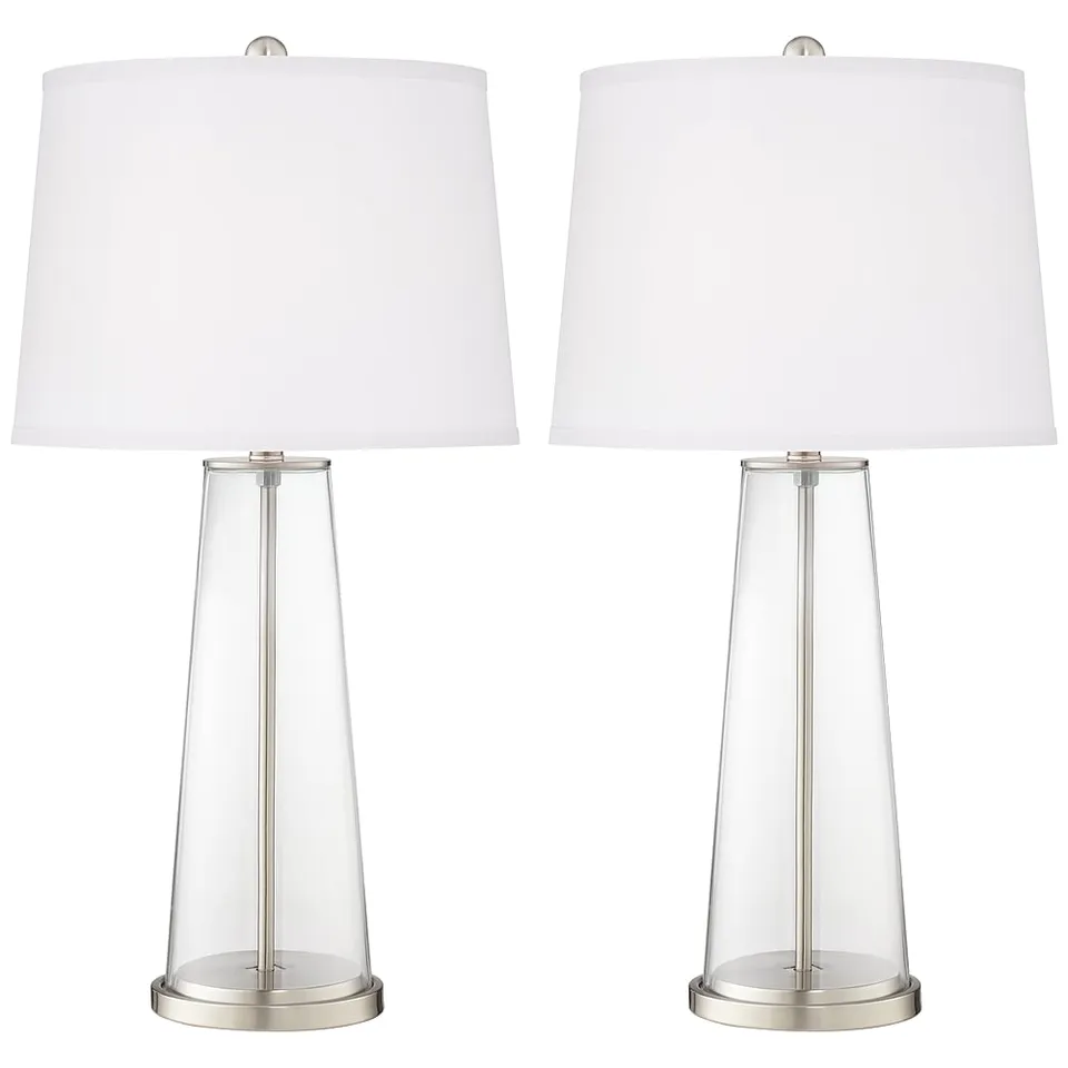 Color Plus Leo 29 1/2" Clear Glass Fillable Table Lamps Set of 2
