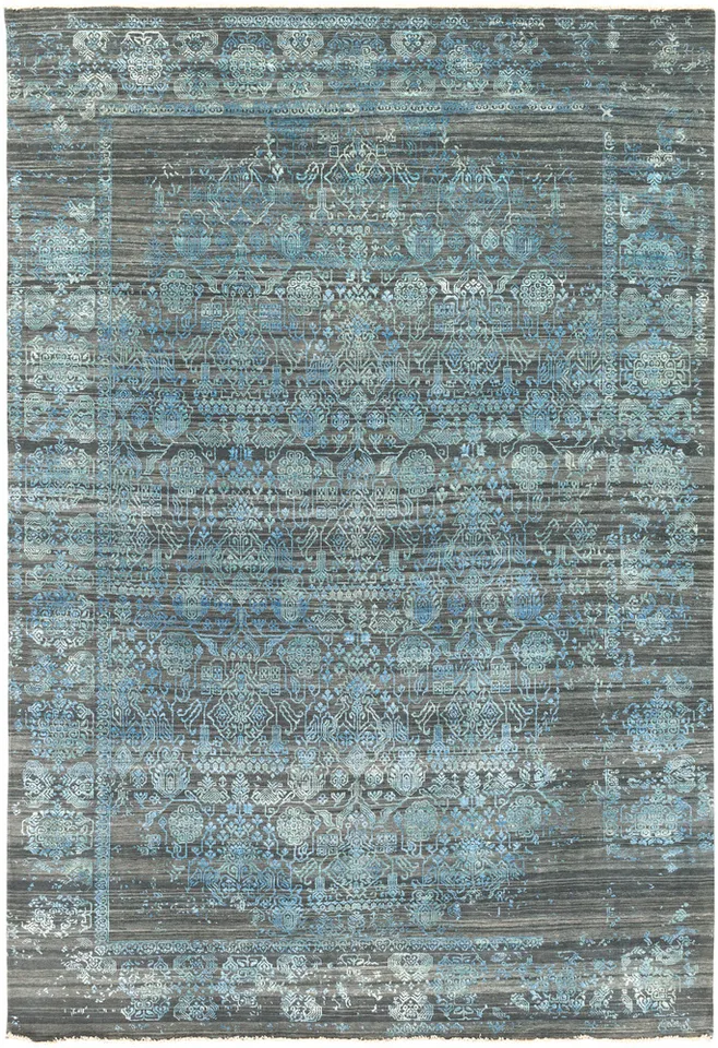 Masha Blue Indoor 2' x 3' Handmade Rug