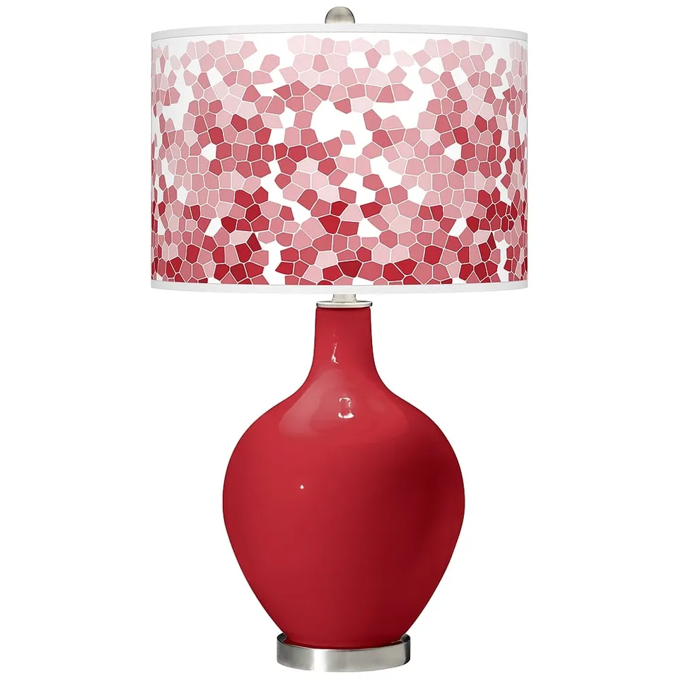 Color Plus Ovo 28 1/2" High Mosaic Shade Ribbon Red Table Lamp