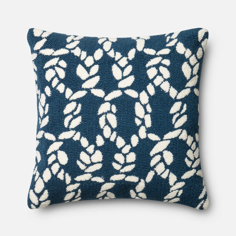 PILLOWS - NAVY / IVORY - 22" X 22" Cover w/Down