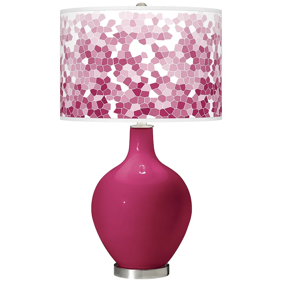 Color Plus Ovo 28 1/2" High Mosaic Shade Vivacious Pink Table Lamp