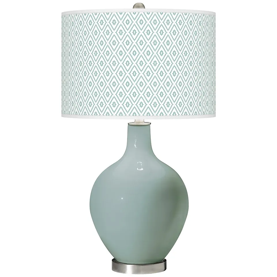 Color Plus Ovo 28 1/2" Diamonds Shade Aqua-Sphere Table Lamp