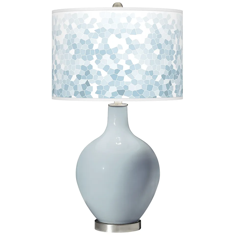 Color Plus Ovo 28 1/2" High Mosaic Shade Take Five Blue Table Lamp