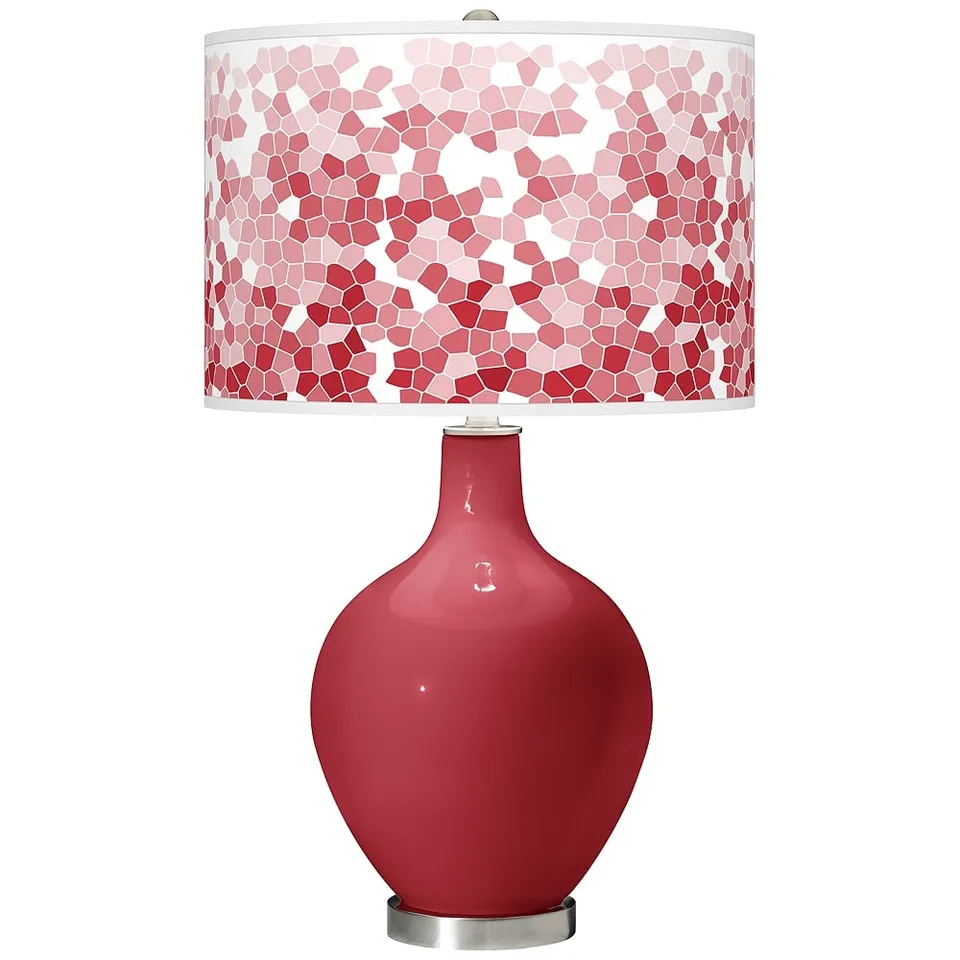 Color Plus Ovo 28 1/2" Mosaic Shade Samba Red Table Lamp