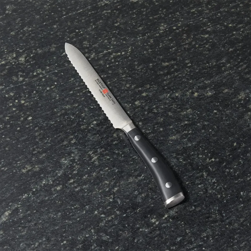 Wusthof ® Classic Ikon Black 5" Serrated Utility Knife