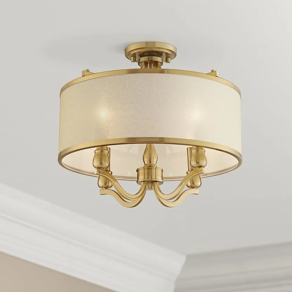 Possini Euro Nor 18" Wide Antique Brass Traditional Ceiling Light