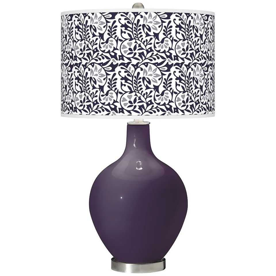 Color Plus Ovo 28 1/2" Gardenia Shade Quixotic Plum Purple Table Lamp