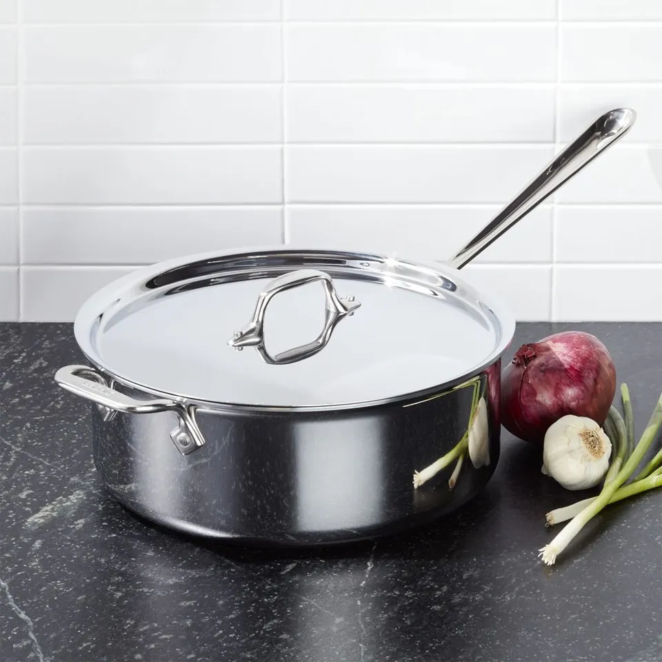 All-Clad ® d3 Stainless Steel 6-Qt. Deep Sauté Pan with Lid