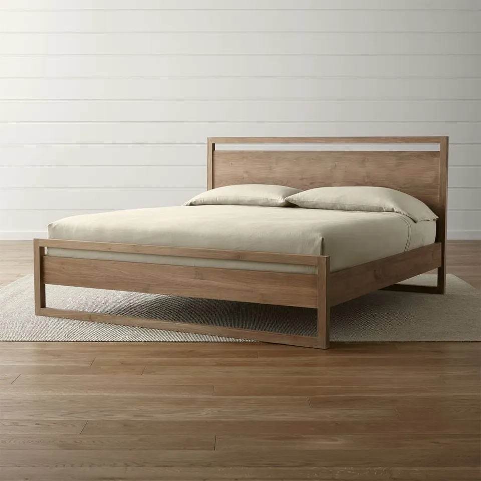 Linea Natural Teak Wood King Bed