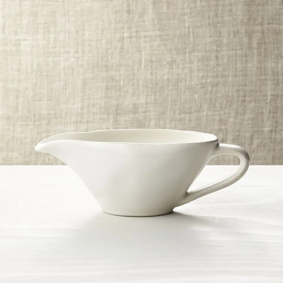 Marin White Stoneware Gravy Boat