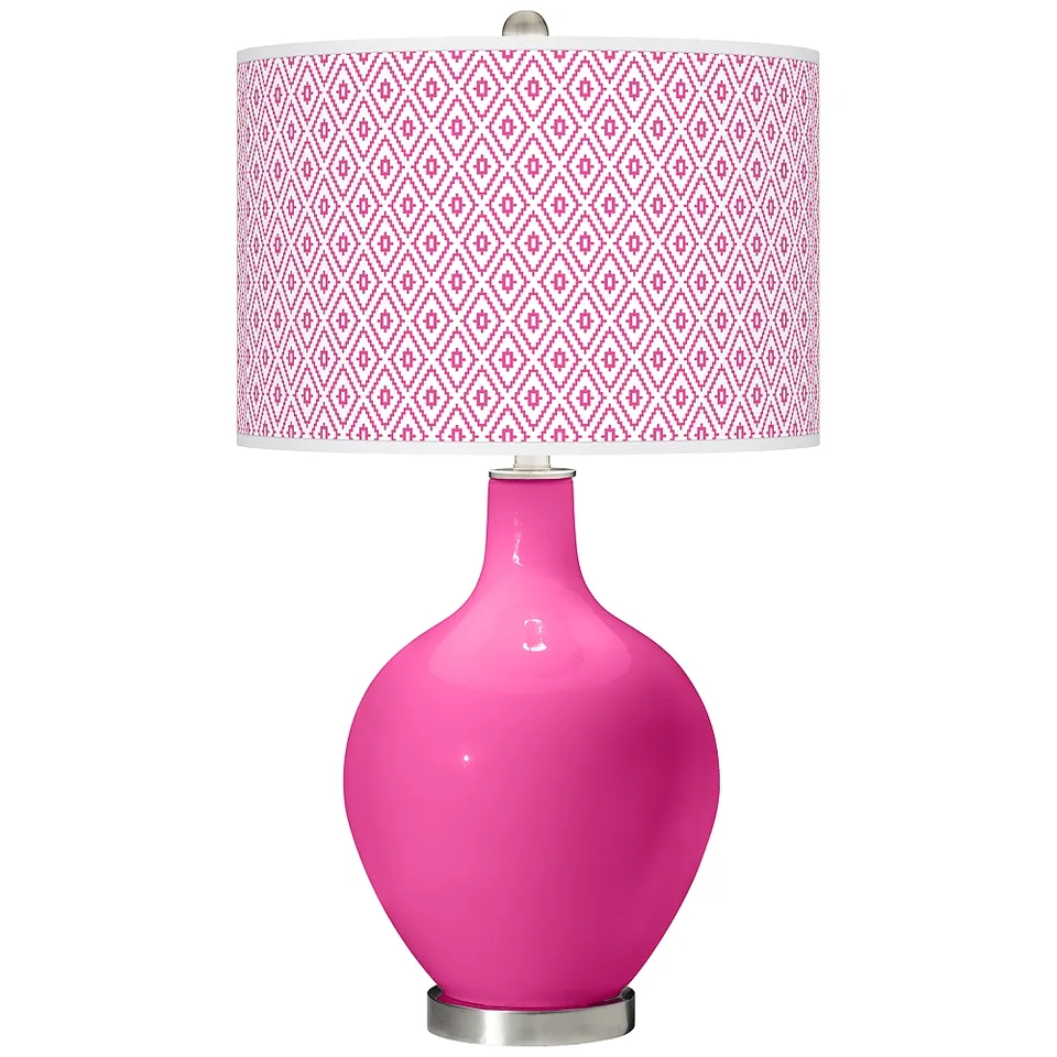 Color Plus Ovo 28 1/2" Diamonds Fuchsia Pink Table Lamp